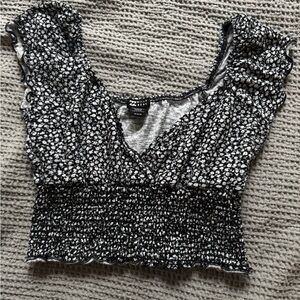 Billabong Black and White Floral Women's Top